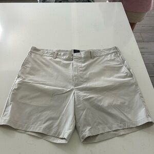 J. Crew Tan Flat Front Shorts Cotton Blend